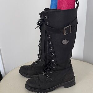 Harley-Davidson Women's Black Moto Boots.  Like new.  Size 8